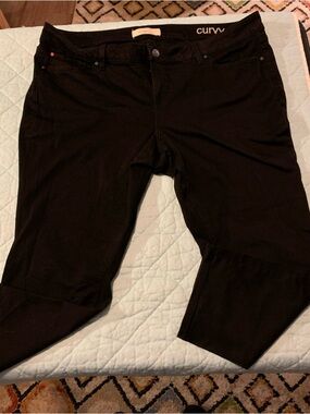 Slink Jeans Women's Black Curvy Ankle Jegging Stretch Denim, Size 24